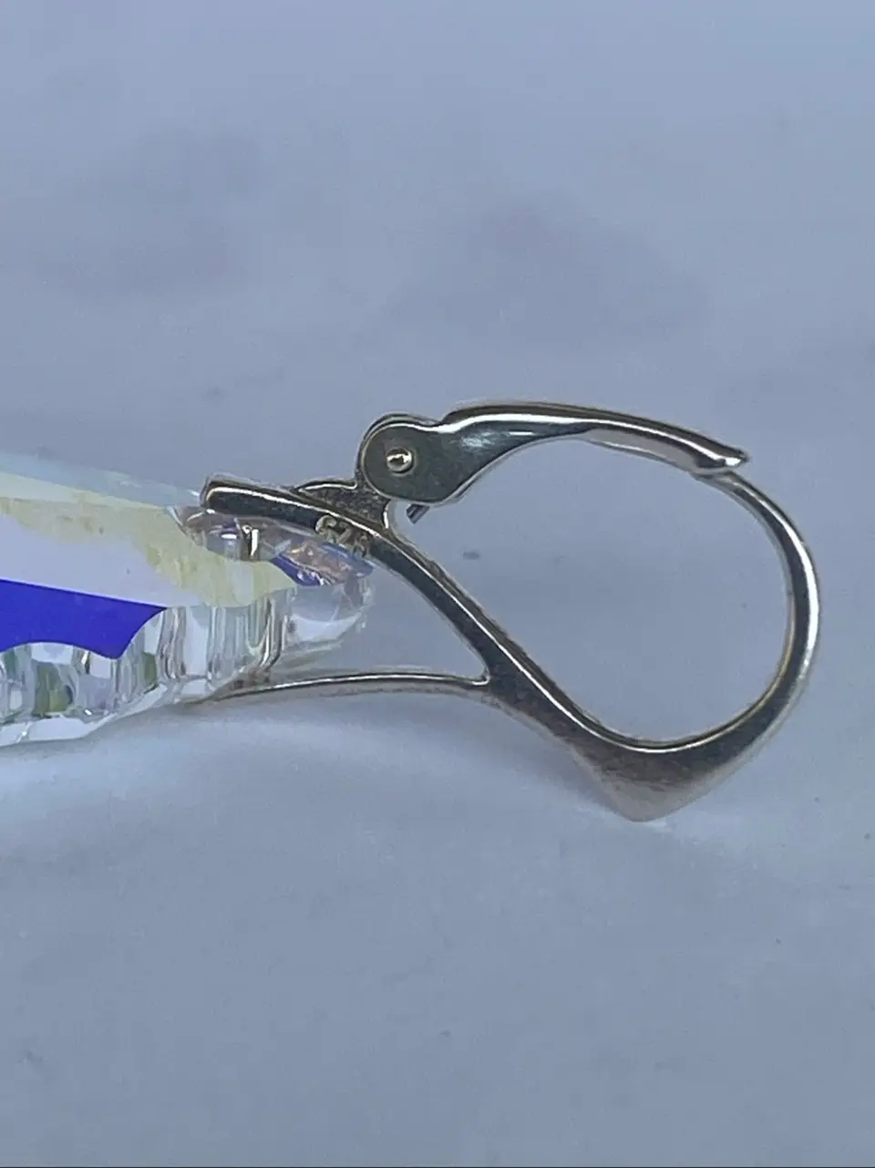 Sidabriniai auskarai su Swarovski kristalu — nuotrauka 4