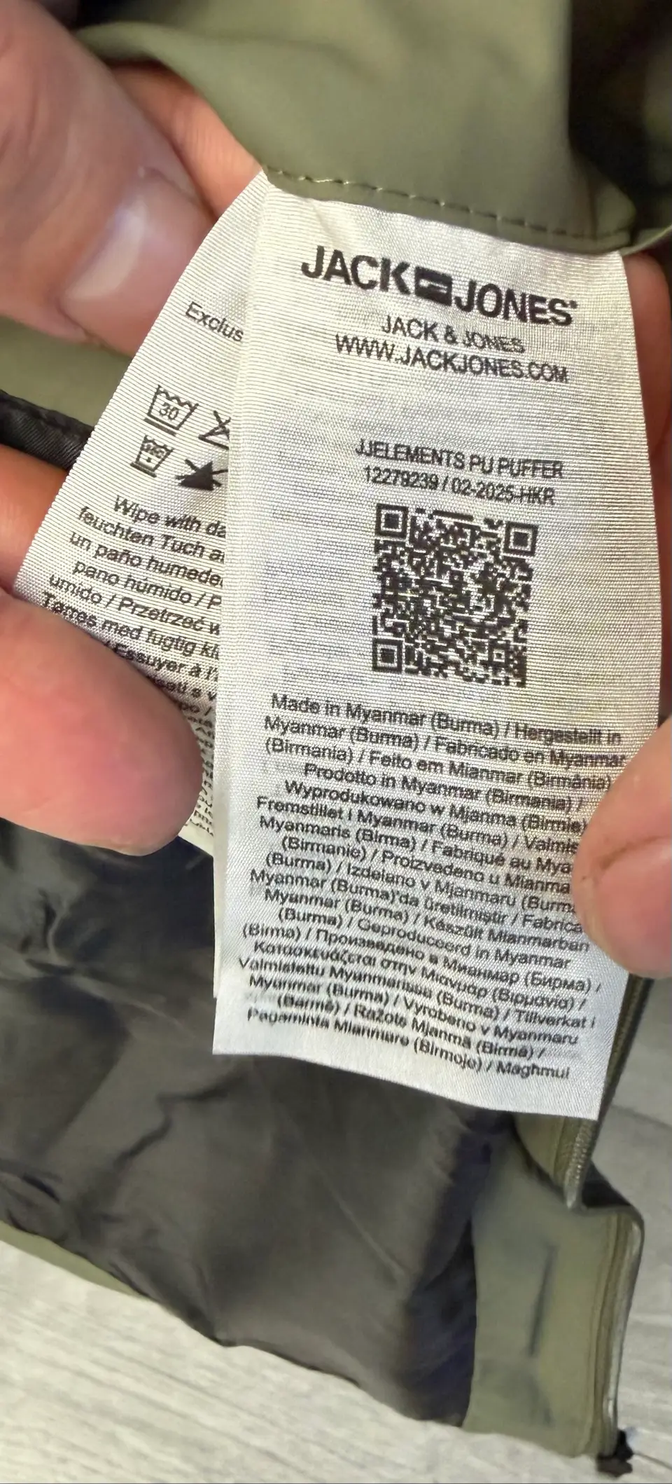 Vyriška žieminė striukė su gobtuvu, chaki spalvos — nuotrauka 9