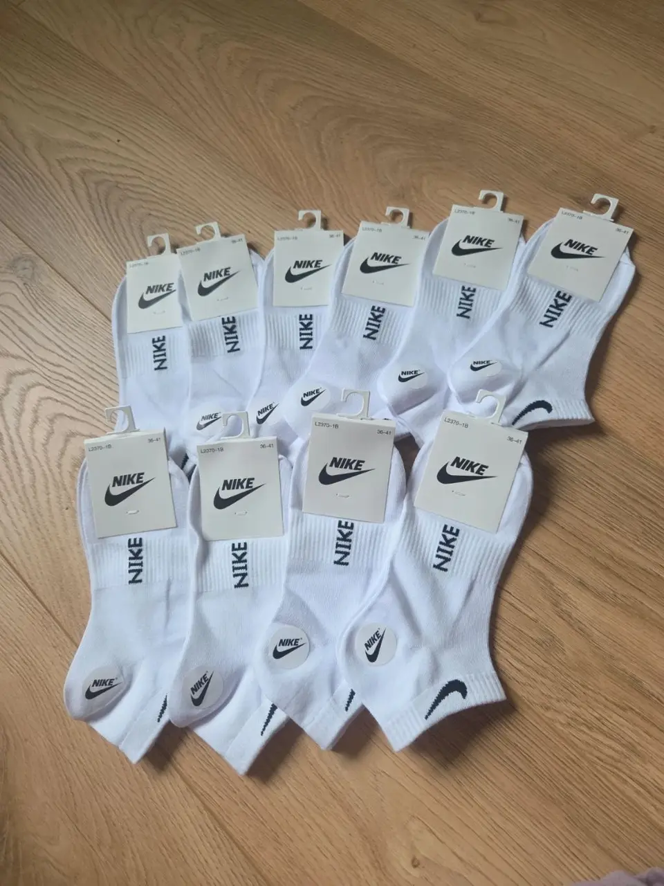 Nike baltos trumpos kojinės, 10 porų, 36-41