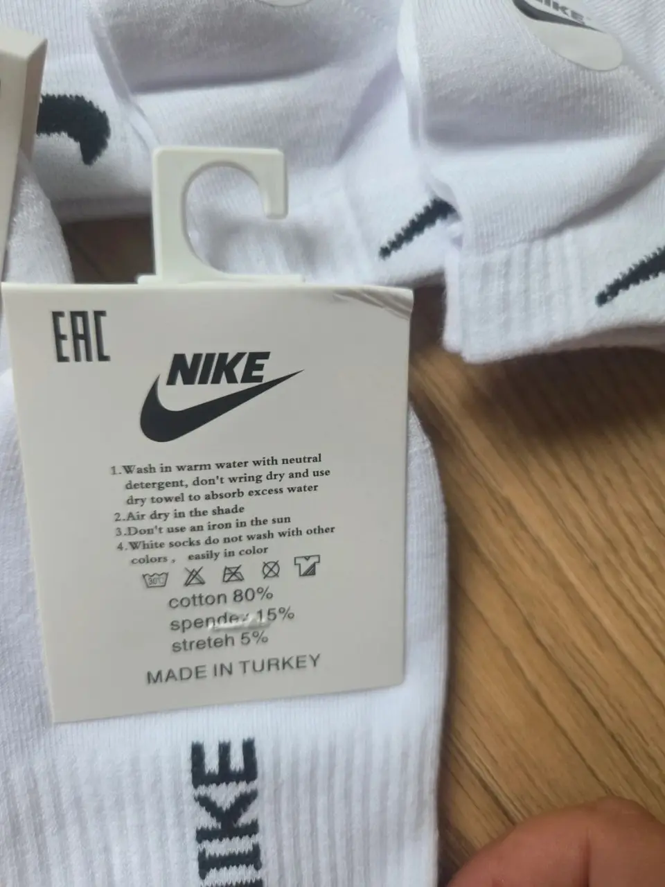Nike baltos trumpos kojinės, 10 porų, 36-41 — nuotrauka 3