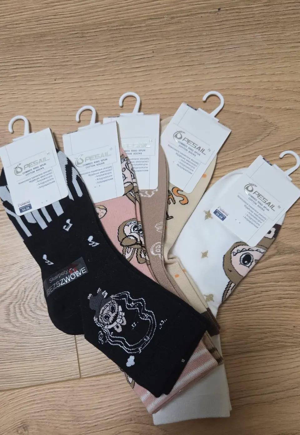Moteriškos medvilninės kojinės PESAIL, 5 poros, 35-38