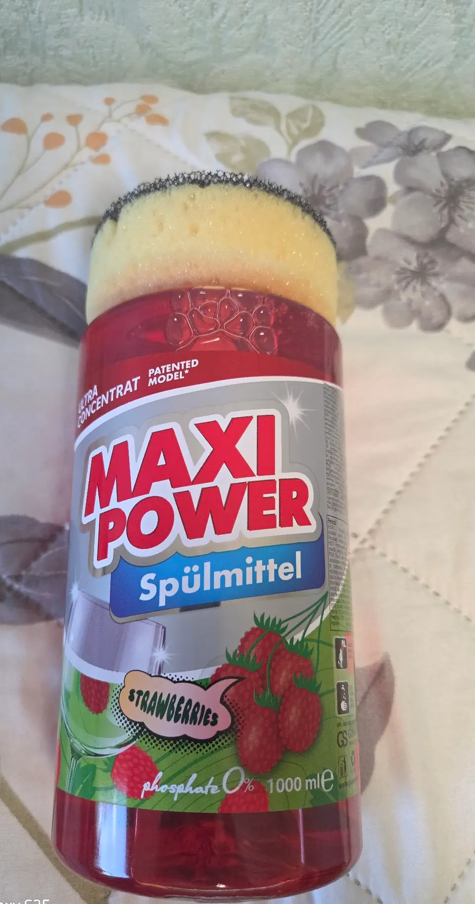 Maxi Power indų plovimo skystis 1000 ml, braškių kvapo