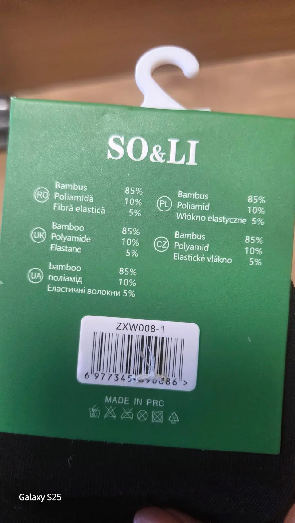 Moteriškos bambukinės kojinės SO&LI, 39-42 dydis — nuotrauka 2